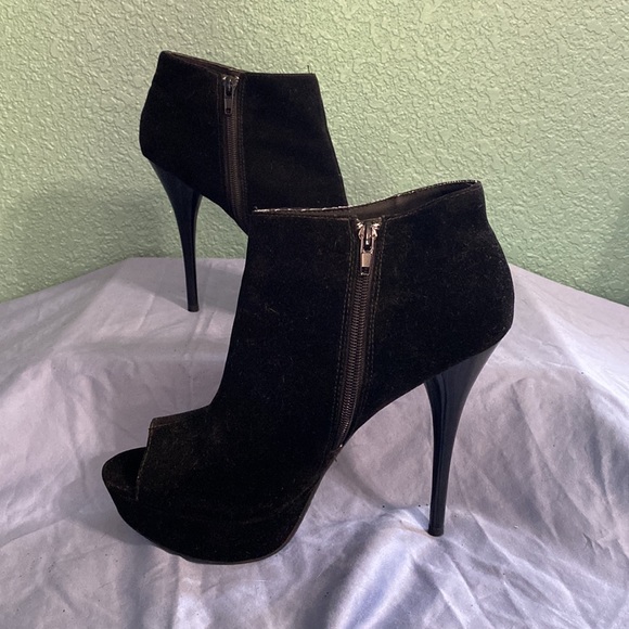 Qupid black peep toe ankle boots - Picture 5 of 6